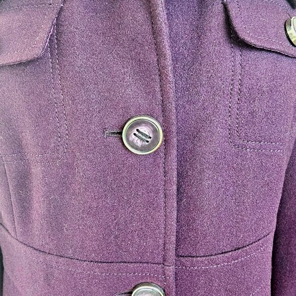 Kenneth Cole Wool Blend Coat | Purple | Size 12 | Pre-Loved - Picture 4 of 16